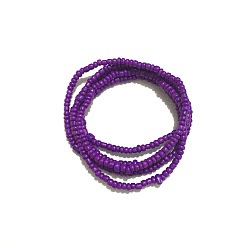 Фиолетовый Бусины из стеклянного бисера на талию, фиолетовые, 800 мм