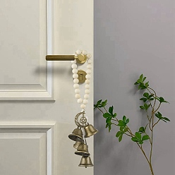 Античная Бронза Подвеска на дверь из натурального дерева, железный колокольчик и сплав луна звезда солнце подвеска кисточка для домашнего украшения, античная бронза, 270~280 мм, 2 шт / комплект