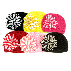 (52) Непрозрачная лаванда Ручная работа вязания крючком детская шапочка, цветок, разноцветные, 180 мм