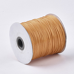 Chocolate Waxed Polyester Cord, Bead Cord, Chocolate, 0.5mm, about 169.51~174.98 Yards(155~160m)/Roll