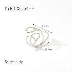 Нержавеющая Сталь Цвет Винтажные 304 открытые манжеты из нержавеющей стали, простой роскошный модный аксессуар, цвет нержавеющей стали, внутренний диаметр: 19.8 мм