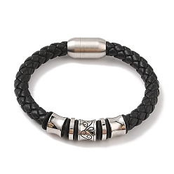 Нержавеющая Сталь Цвет Плетеные браслеты из микрофибры, 304 браслет-колонна из нержавеющей стали для мужчин, цвет нержавеющей стали, 8-1/4 дюйм (21 см)