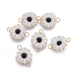 Белый Японский бисер miyuki & toho ручной работы ссылки, Ткацкий станок, подсолнечника, белые, 19~20x13.5~14x4.5 мм, отверстие : 3 мм