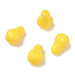 Yellow Opaque Acrylic Beads, Gourd, Yellow, 16.5x11x11mm, Hole: 1.2mm