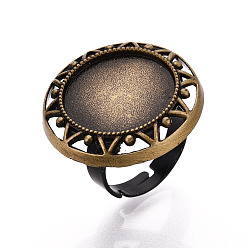 Античная Бронза Основание-кольцо из сплава и железа с вращающимся подносом, плоская круглая подкладка для изготовления колец для снятия тревожности, античная бронза, 26 мм, внутренний диаметр: 17 мм, Размер лотка: 18 мм