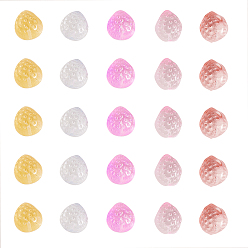 (52) Непрозрачная лаванда Бусины лэмпворк , половина отверстия, клубника, разноцветные, 15x13 мм, отверстие : 1 мм, 5 цветов, 10 шт / цвет, 50 шт / коробка