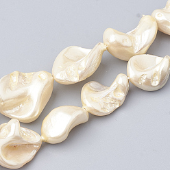 Papaye Chapelets de perles nacrées, polie, pépite, papayawhip, 15~25x10~26x5~16mm, Trou: 1mm, Environ 18 pcs/chapelet, 14.96 pouce