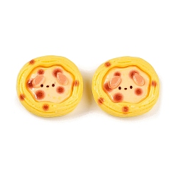 Золотистый Кабошоны из непрозрачной смолы с мультяшным рисунком, собака в яичном пироге, золотые, 23~24x25~26x8.5~9.5 мм