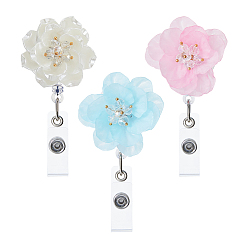 (52) Непрозрачная лаванда 3шт. 3 цвета абс-пластик выдвижная катушка для бейджей, держателей карт, с платиновыми железными кнопками, цветок, разноцветные, 93x48x36 мм, 1 шт / цвет
