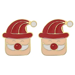 Human Ионное покрытие (ip) 304 серьги-пусеты с эмалью из нержавеющей стали, реальный 14 k позолоченный, на Рождество, человек, 12x12 мм