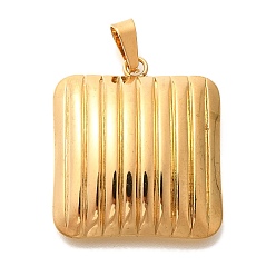 Квадрат Вакуумное покрытие pvd 304 подвески из нержавеющей стали, реальный 18 k позолоченный, квадратный, 25x22x5 мм, отверстие : 3x6 мм