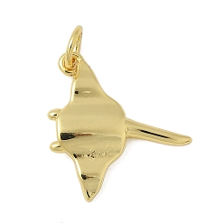 Настоящее золото 18K Латунные подвески, амулеты манта скат, стойки покрытие, долговечный, без кадмия и без свинца, с целью перехода в кольце, реальный 18 k позолоченный, 18x16.5x3 мм, отверстие : 3.4 мм