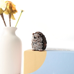 Hedgehog Шкатулки для безделушек из сплава, хрустальные, со стразами, металлические, на петлях, коллекционные фигурки животных эмалированные футляры, домашнего декора, кокосового коричневый, еж, 3x4 см