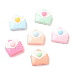 Envelope Мультяшные непрозрачные кабошоны из смолы, для изготовления ювелирных изделий, разноцветные, конверт, 11x11.5x5 мм