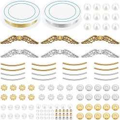Mixed Color DIY Beads Bangle Making Kit, Including Brass & Alloy & Plastic & Acrylic Beads, Copper Wire, Mixed Color, Beads: 476pcs/set