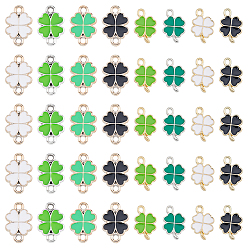 (52) Непрозрачная лаванда Набор для изготовления ювелирных изделий своими руками, включая подвески из сплава эмали и пластиковые подвески ccb, клевер, разноцветные, 19~22x13~14.5x1.5~3 мм, отверстие : 1.6 мм, 80 шт / коробка