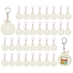 Бланшированный Миндаль 40шт. деревянные подвесные украшения, с застежками-брелками из сплава, яблоко, платина, бланшированный миндаль, 90 мм