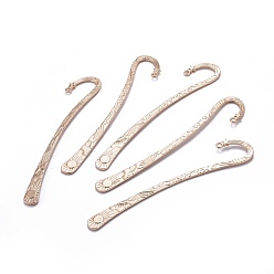 Light Gold Alloy Bookmarks, Light Gold, 122x24x2mm, Hole: 2mm