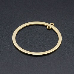 Chapado en Oro Real 18K 201 enlaces de acero inoxidable, para la toma de pendiente, anillo, Corte con laser, real 18 k chapado en oro, 31.5x30x1 mm, agujero: 1.2 mm