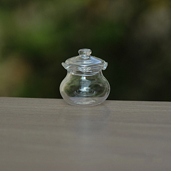 Clear Mini Glass Jar, Micro Landscape Dollhouse Accessories, Pretending Prop Decorations, Clear, 25mm