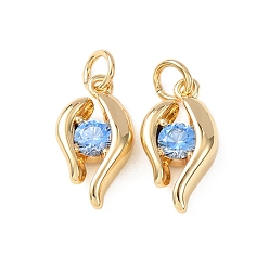 Настоящее золото 18K Латунные микро проложить кубического циркония подвески, без кадмия и без свинца, стойки покрытие, долговечный, с целью перехода в кольце, реальный 18 k позолоченный, 16x8.5x4.5 мм, отверстие : 3.3 мм