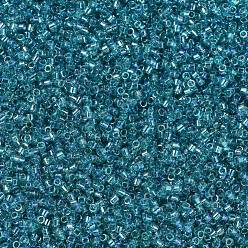 (DB1248) Transparent Caribbean Teal AB MIYUKI Delica Beads, Cylinder, Japanese Seed Beads, 11/0, (DB1248) Transparent Caribbean Teal AB, 1.3x1.6mm, Hole: 0.8mm, about 10000pcs/bag, 50g/bag