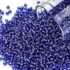 (35) Silver Lined Sapphire TOHO Round Seed Beads, Japanese Seed Beads, (35) Silver Lined Sapphire, 11/0, 2.2mm, Hole: 0.8mm, about 1110pcs/bottle, 10g/bottle