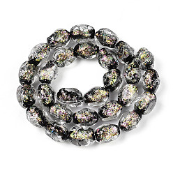 Черный Нити из фольги в технике лэмпворк, самородки, чёрные, 13~14.5x10~11x10~11 мм, отверстие : 1~1.4 мм, около 28 шт / нитка, 14.57~14.76'' (37~37.5 см)