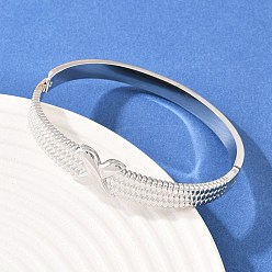 Нержавеющая Сталь Цвет 304 женские шарнирные браслеты из нержавеющей стали, X форму, цвет нержавеющей стали, внутренний диаметр: 2-3/8x2 дюйм (6.05x5 см)