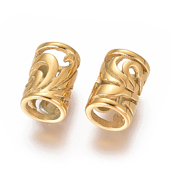 Золотой 304 бисер европейский нержавеющий, бусины с большим отверстием, колонка, золотые, 10x7 мм, отверстие : 5 мм