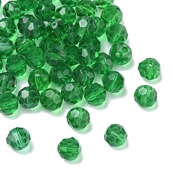 Зеленый Имитация Австрийские кристаллические шарики, класс AAA, к 9 стекло, граненый (32 граней), круглые, зелёные, 8 мм, отверстие : 0.9~1.4 мм