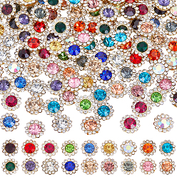 (52) Непрозрачная лаванда 180шт. 18 цвета, стразы для пришивания утюгом, стекло горный хрусталь, многожильные звенья, аксессуары для одежды, разноцветные, 11.5~12x5.5 мм, отверстие : 1.5x3.5 мм, 10 шт / цвет
