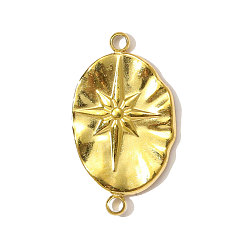 Настоящее золото 18K 304 подвески из нержавеющей стали, овал со звездообразным звеном, ионное покрытие (ip), реальный 18 k позолоченный, 21x12 мм