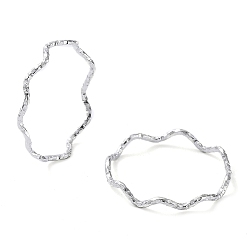 Нержавеющая Сталь Цвет Не тускнеет 304 текстурированные волнистые кольца из нержавеющей стали, цвет нержавеющей стали, размер США 7 3/4 (17.9 мм)