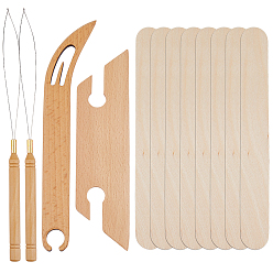 Цвет Древесины Наборы инструментов для вязания своими руками из дерева, набор челноков для деревянных вязальных станков, деревесиные, 22.7x0.95 см