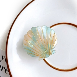 Бледно-бирюзовый Заколки для волос с когтями из ацетата целлюлозы (смола), аксессуары для волос для девочек женщин, формы раковины, бледные бирюзовая, 41x34 мм