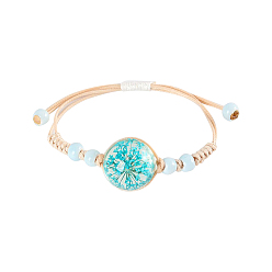 Темно-Голубой Фарфоровые бусы плетеный браслет из бисера для девочек женщин, со стеклянной подвеской, глубокое синее небо, внутренний диаметр: 5/8~ 3-1/8 дюйм (1.5~7.9 см)