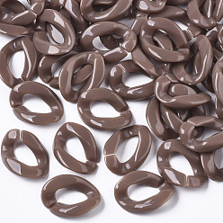Верблюжий Непрозрачные акриловые соединительные кольца, разъемы для быстрой связи, для изготовления бордюрных цепей, твист, верблюжие, 22x16.5x5.5 мм, внутренней меры: 12x6 мм