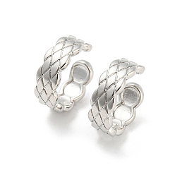 Платина Латунные серьги-каффы с ромбами, непрокалывающие серьги, платина, 13x5x13.5 мм