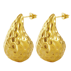 Золотой 304 из нержавеющей стали серьги, слеза, золотые, 32x19 мм