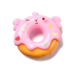 Donut Кабошоны из непрозрачной смолы в форме кошки, пончик, 20.5x24x8.5 мм