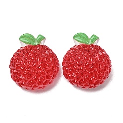 Litchi Fruit Theme Opaque Resin Imitation Food Cabochons, Red, Litchi, 27x23x13mm