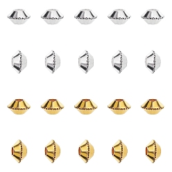 Mixed Color Brass Spacer Beads, Bicone, Mixed Color, 4mm, Hole: 1mm, 2 colors, 500pcs/color, 1000pcs