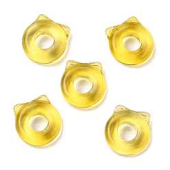 Желтый Стеклянные бусины, кошка, желтые, 14.5x14x4.5 мм, отверстие : 6 мм