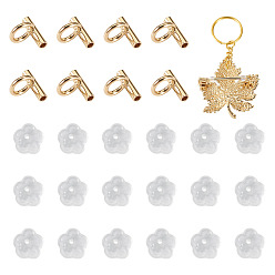 Золотой Поручни из латунной трубки, петля под залог, с пластиковыми гайками уха, трубка, золотые, 8x8x6 мм, отверстие : 4 мм