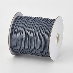 Slate Gray Eco-Friendly Korean Waxed Polyester Cord, Slate Gray, 1mm, about 169.51~174.98 Yards(155~160m)/Roll
