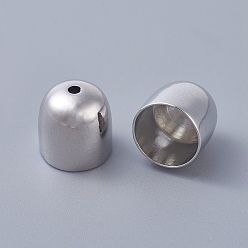 Платина Латуни мозг заканчивается, Торцевые крышки, колонка, платина, 10x10 мм, отверстие : 1.6 мм, внутренний диаметр: 9 мм