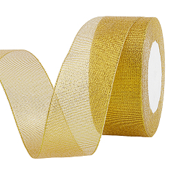 Золотистый Полиэфирная лента, блестящая металлическая лента, блеск ленты, золотые, 1-5/8 дюйм (40 мм), Около 25 ярдов / рулон