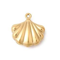Shell Shape Подвески из нержавеющей стали 304, реальный 18 k позолоченный, ионное покрытие (ip), долговечный, шарм в форме ракушки, 15.5x15x5 мм, отверстие : 1 мм