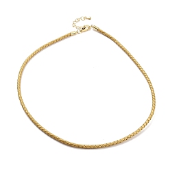 Бледно-Золотистый Изготовление плетеных круглых браслетов из искусственной кожи, с застежками-карабами из нержавеющей стали золотистого цвета, бледно золотарник, 17-1/8 дюйм (43.6 см)